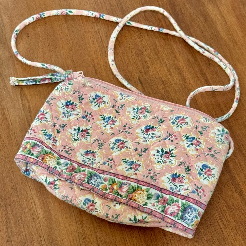 Vera Bradley 1985 Vintage Pastel Pink Paddy Floral Crossbody